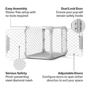 Diggs Evolv MCC001A36A Dog Crate | Modular Design | Dual Lock Doors | Easy Clean Tray | Paw Safe Mesh | 36