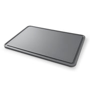 KitchenAid Classic Nonslip Plastic Cutting Board with Perimeter Trench, Reversible, Dishwasher Safe, White and Gray, 12x18 in, KE703NOSMGA