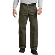 Dickies Relaxed-Fit Straight-Leg Carpenter Sanded-Duck Jeans for Men - Rinsed Moss Green -34x30