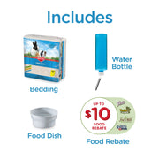 Kaytee My First Home Rabbit and Multiple Guinea Pig Starter Kit Habitat, Deep Plastic Base, Chewproof Latches, Grey, 42 x 18 x 20 in