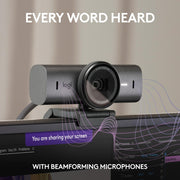 Logitech MX Brio Ultra HD 4K Webcam, 1080p 60fps, Dual Microphones, Privacy Shutter, USB-C, Graphite, 960-001545