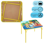 Idea Nuova Bluey Kids Table and Chair Set, 3-Piece Folding Activity Furniture with Square Table and 2 Padded Chairs, Durable Steel Frame, Ages 3+