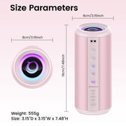 Cillso Portable Bluetooth Speaker M17, 20W HD Stereo Sound, Bluetooth 5.4, 20H Playtime, RGB LED Lights, IPX7 Waterproof, TWS Pairing, Pink