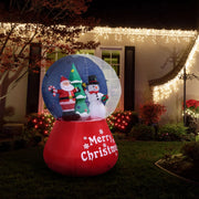 Fraser Hill Farm FHFSNWGLOBE062-L 6-Ft. Tall Santa & Snowman Snow Globe Inflatable with Lights, Outdoor Christmas Decoration