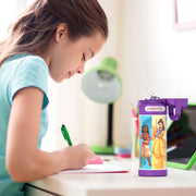 Thermos Kids Stainless Steel Funtainer Water Bottle with Push Button Straw Lid, Leak Proof, Dishwasher Safe, Purple Princess, 14oz, F40524PNW4