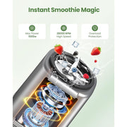 Vewior B5 1200W Smoothie Blender for Shakes and Smoothies, Kitchen Personal Blenders and Grinder Combo, Silver