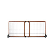 Carlson Pet Products 2870DS Expandable Wooden Freestanding Pet Gate, Brown, Large, 70