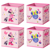 Disney Minnie Mouse Kids Storage Cubes 4-Pack, Pink, 10 x 10 Inches