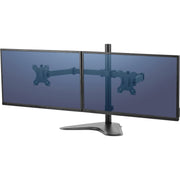 Fellowes Professional Series Freestanding Dual Horizontal Monitor Arm, Black, Aluminum, Supports Up to 30 in Monitors, 17 lb Capacity, 8043701