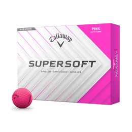 Callaway Supersoft Matte Pink Golf Balls, Dozen, Increased Ball Speed, Soft Feel, Control, Spin, 642076212