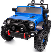 Hikiddo OFJC30912V 12V Ride On Toy, 2-Seater Electric Kids Truck with Remote Control, Bluetooth, Blue