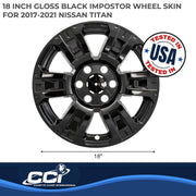 Coast2coast Impostor 18 Inch Black 6 Spoke Snap-On Wheel Cover Set of 4 IMP403BLK