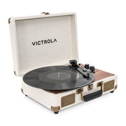 Victrola VSC-680SB-OAK Venture Bluetooth Portable Mid-Century Modern Suitcase Record Player with 3-Speed Turntable & Built-in Speakers, Oak