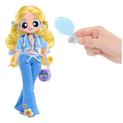 L.O.L. Surprise OMG The Powerpuff Girls Doll, Bubbles, Articulated Fashion Figure with Removable Outfit and Accessories, Brown Hair