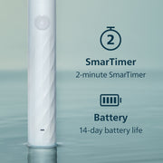 Philips Sonicare 1100 Rechargeable Electric Toothbrush with EasyStart, SmartTimer, QuadPacer, White, HX3901/01
