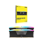 Corsair Vengeance RGB DDR5 64GB (2 x 32GB) 6000MHz CL30 Dual Channel Desktop Memory, Black, 288-Pin, CMH64GX5M2N6000C30
