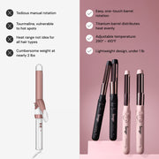 L'ANGE HAIR Le Pirouette 25mm Titanium Rotating Hair Curling Iron, Adjustable Temperature, Black, 2637