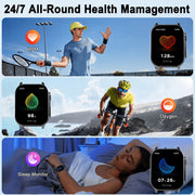 Cillso Smart Watch, 2.01 in AMOLED Display, Bluetooth Calling, Fitness Tracker with 110+ Sport Modes, IP68 Waterproof, Black