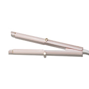 T3 Micro Curling Straightener 2-in-1 Styling Iron with CeraGloss Ceramic Plates, 9 Heat Settings, Digital Display, Satin Blush, 301389-UL-10