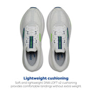 Brooks Revel Max Men's Athletic Shoe with Glideroll Rocker Technology, White Moonlight Green Gecko, Size 13 D, Medium Width, 110482-177