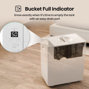 Hisense 50 Pint Lift-Up Dehumidifier with Built-In Pump, Quiet Operation, Portable, White, ALDH50KP26