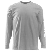 Carhartt Loose-Fit Heavyweight Logo Sleeve Graphic Long-Sleeve T-Shirt - Heather Gray - XLT