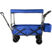 SMHZ 350lbs Capacity Heavy-Duty Collapsible Wagon, Outdoor Folding Camping/Grocery/Utility Cart