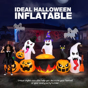 Ayieyill 8.5FT Halloween Inflatable Pumpkin Ghost Family with Built-in LED Lights, Outdoor Yard Decoration, Polyester