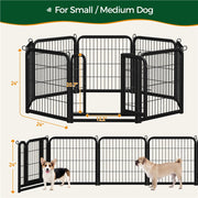 Yaheetech Metal Dog Playpen, 24.2 in Tall, 8 Panels, Black Steel, TLer4e0001