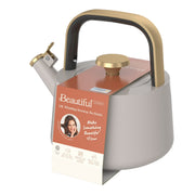Beautiful 19551 1.8L Ceramic Non-Stick Stovetop Tea Kettle, Porcini Taupe