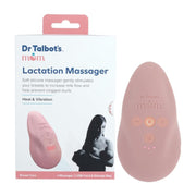 Dr. Talbot's Mom Lactation Massager with Heat and Vibration, Pink Silicone, USB Rechargeable, Waterproof, Curved Design