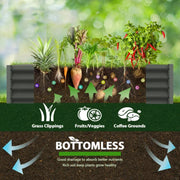 TRAMULL 8' x 3' x 1' egetables Flowers Ground Planter Box, Gray, 2 Pack - Long-lasting