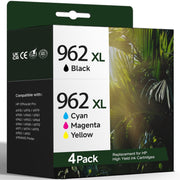 KAIAZE 962XL Ink Cartridge Combo Pack, High Yield Black Cyan Magenta Yellow, Compatible with HP OfficeJet Pro Printers