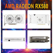 SOYO RX580 AMD Radeon Gaming Graphics Card, 8GB GDDR5, 256-Bit, Dual-Fan Cooling, White