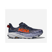 Hoka Speedgoat 6 Women's Trail Running Shoes, Nautical Dusk Sea Ice, Lightweight Synthetic Textile Upper, Vibram Megagrip Outsole, 5mm Drop