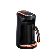 Any Morning Turkish & Greek Electric Coffee Maker, 1 to 4 Cups, 400W, Stainless Steel Double Spout Pot, Cook Sense Technology, Anti-Spill Design, Black, LI23201S