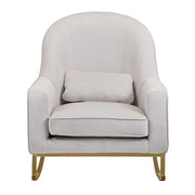 MoDRN Glam Velvet Rocking Chair Off-White with Satin Brass