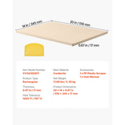 KFFKFF Rectangular Pizza Stone, Heat-Resistant Cordierite Bakeware, 20 x 14 x 0.67 in, Includes Scraper, Oven and Grill Compatible