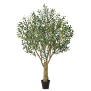 DR.Planzen 6FT Giant Artificial Olive Tree, Tall Silk Faux Olive Tree with Massive Trunk Base