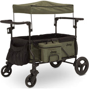 Delta Children 60003-2182 Jeep Deluxe Wrangler Stroller Wagon with Cooler Bag and Parent Organizer Black Green