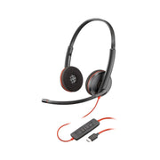 Poly Blackwire 3220 Stereo USB-C Headset with Noise-Cancelling Microphone, Lightweight Metal Headband, Comfort Foam Pads, Inline Controls, Black 8X2J9A6