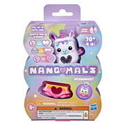 Nano-mals G2210CU8  Meadowmist Unicorn Electronic Fidget Pet with Interactive Heart Meter, Pink and Yellow Outfit, Clip, 2.7 in