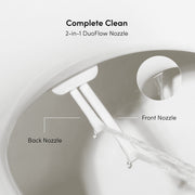 TUSHY Wave Non-Electric Bidet Seat with DuoFlow Front and Rear Wash, Self-Cleaning Nozzle, Soft-Close Lid, Bamboo Knob for Round Toilet