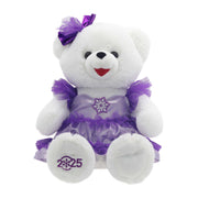 Holiday Time Snowflake Girl 2025 Teddy Bear Plush, White and Purple, 15 in