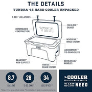 YETI Tundra 45 Hard Cooler, PermaFrost Insulation, Rotomolded Construction, Black Forest Green, 54 Can Capacity