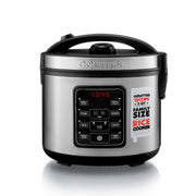 Gourmia GRC312 3 Qt Rice & Grain Cooker & Steamer 12 Cup Cooked (6 Cup Uncooked) Stainless Steel