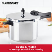 Farberware 48296 6-Quart Aluminum Stovetop Pressure Cooker, 15 PSI