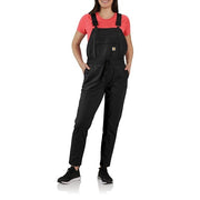 Carhartt Women's Force Relaxed Fit Ripstop Bib Overall, Black, Large Tall, 106235