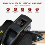 Catgood Mini Elliptical Trainer, Under Desk Electric Leg Exerciser with 12 Speeds, 3 Automatic Programs, Bidirectional Pedals, Quiet Magnetic Resistance, Compact Alloy Steel Frame, Black, SG0029-BO