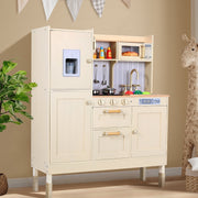 Arlopu Ar535 Kids Play Kitchen Wooden Pretend Kitchen Playset with Telephone Utensils Oven Sink